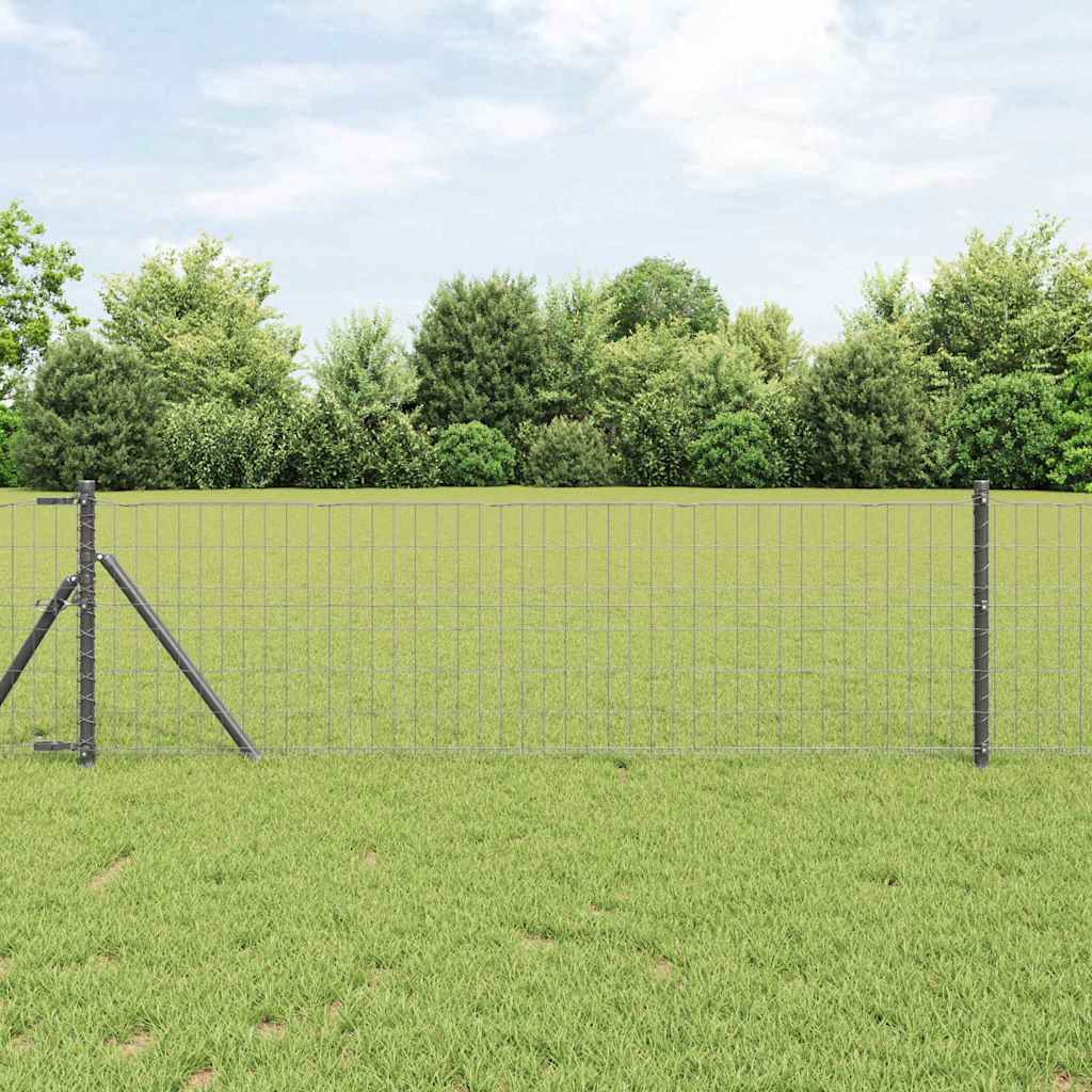 vidaXL Euro Fence με 13 Πόλους 0.4x25 μ Γαλβανισμένος Χάλυβας Γκρίζος