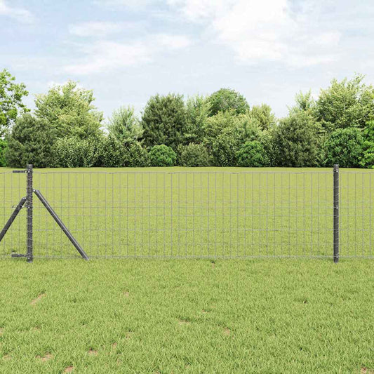 vidaXL Euro Fence με 13 Στυλίδια 0.6x25 μ Γαλβανισμένος Χάλυβας Γκρι