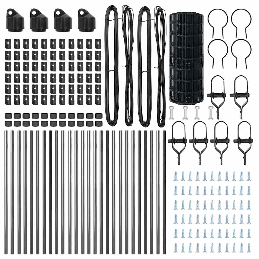 vidaXL Euro Fence με 13 Πόλους 0.6x50 μ Γαλβανισμένος Χάλυβας Γκρι