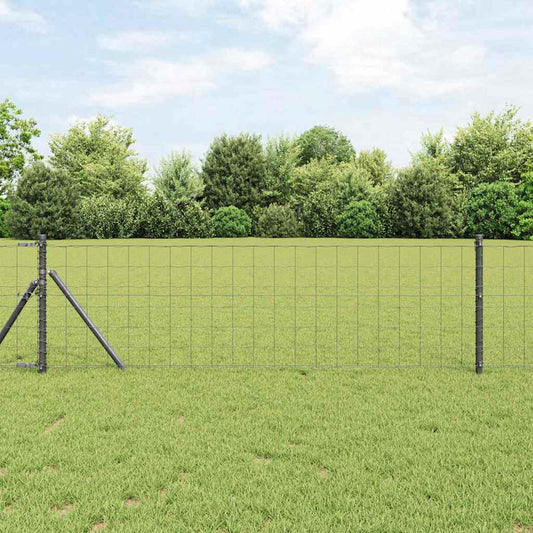 vidaXL Euro Fence με 13 Πόδια 0.6x50 μ Γαλβανισμένο Ατσάλι Γκρι