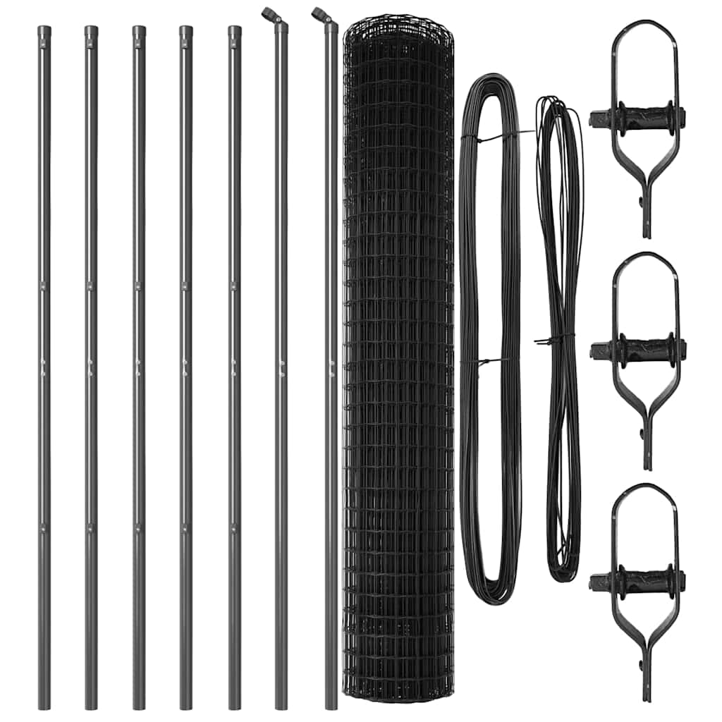 vidaXL Euro Fence με 7 Πόλους 1.5x10 μ Γαλβανισμένο Ατσάλι Γκρι