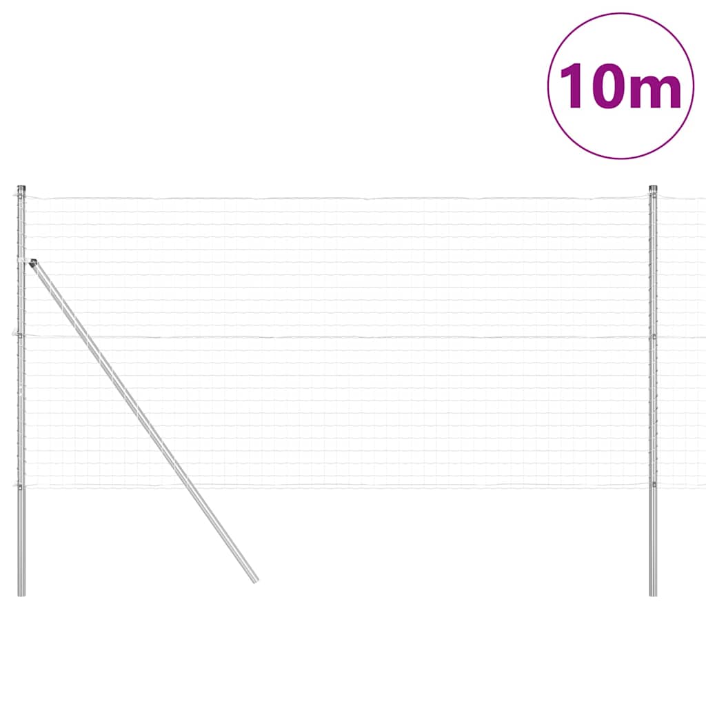 vidaXL Εξωτερικό Ευρωπαϊκό Φράχτη Στήριξης 10 x 1 m Ασημί Δίχτυ