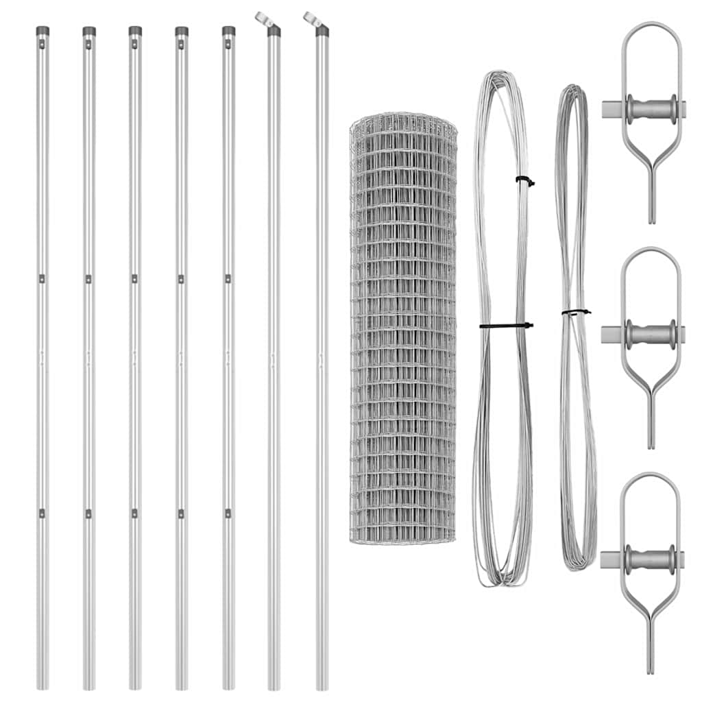 vidaXL Euro Fence με 7 Στηρίγματα 1.2x10μ Γαλβανισμένο Ατσάλι