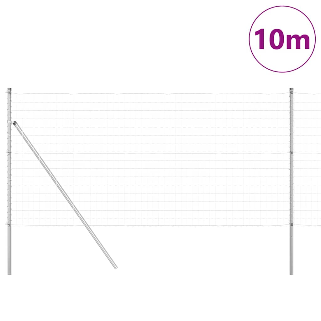vidaXL Euro Fence με 7 Στύλους 1x10 μ Γαλβανισμένος Χάλυβας