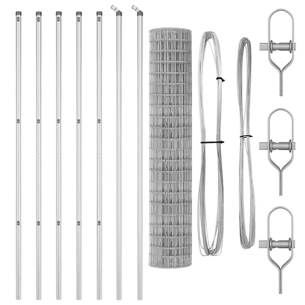 vidaXL Euro Fence με 7 Στηρίγματα 1.5x10 m Γαλβανισμένο Ατσάλι