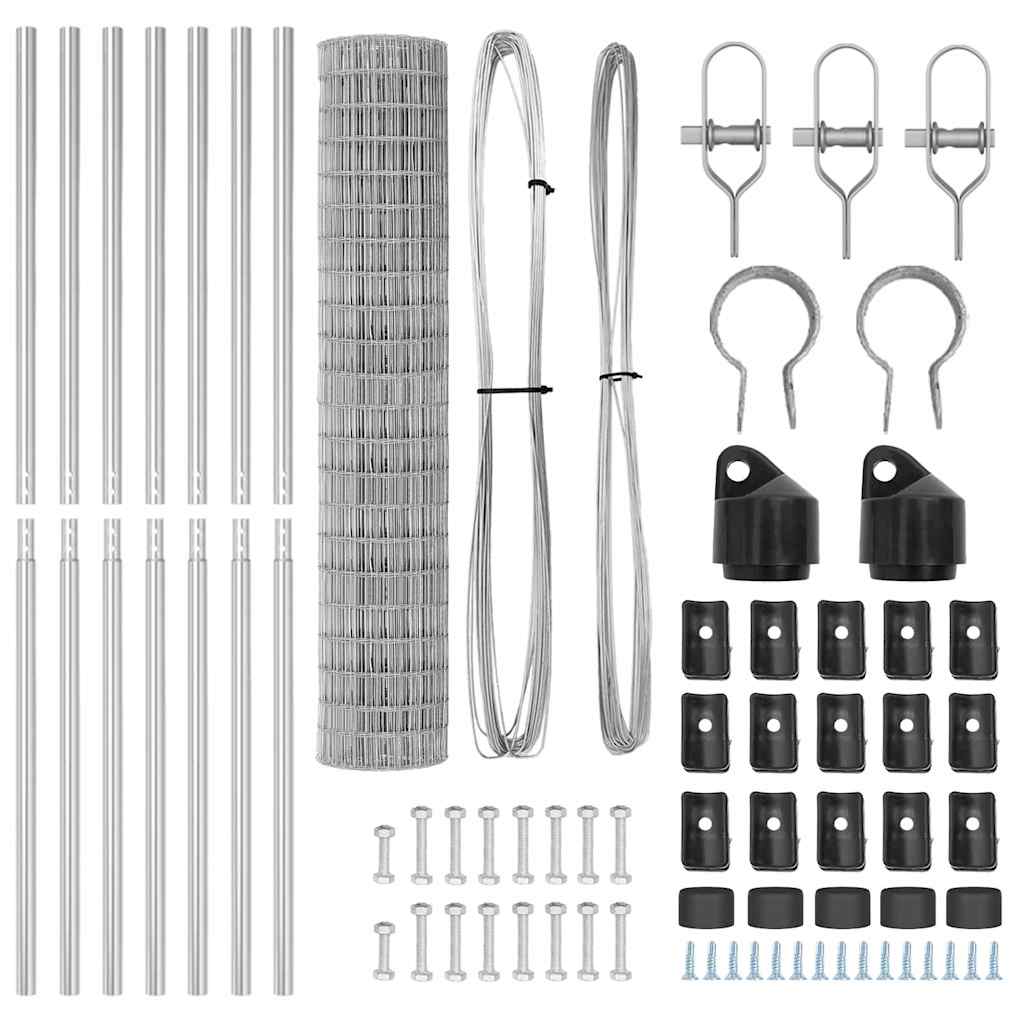 vidaXL Euro Fence με 7 Πόλους 1.6x10 μ Γαλβανισμένου χάλυβα