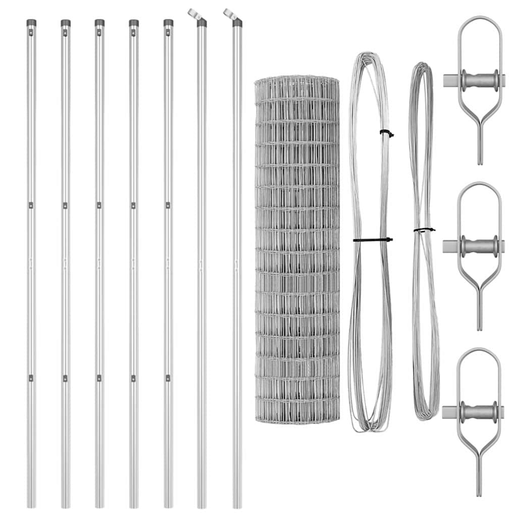 vidaXL Euro Fence με 7 Στυλίδια 1x10 μ Γαλβανισμένο Ατσάλι