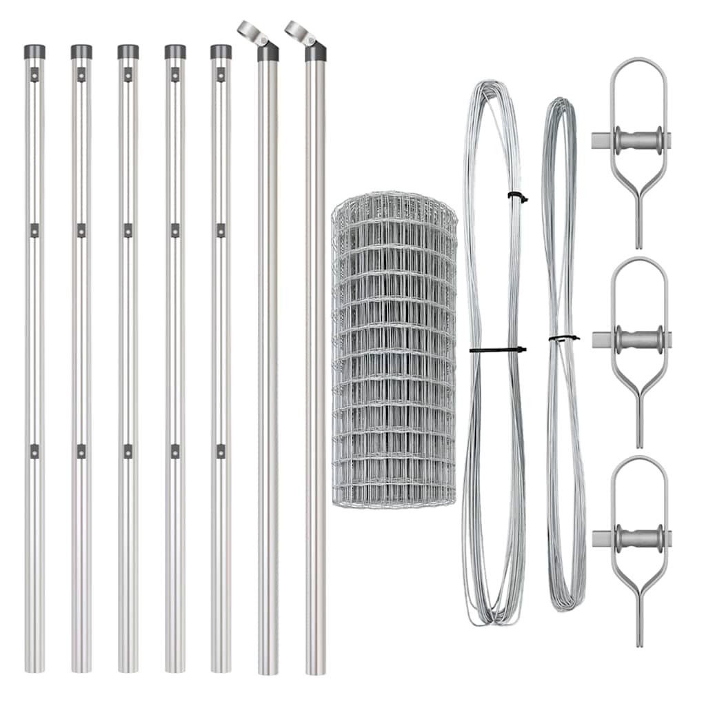 vidaXL Ευρωπαϊκή Περίφραξη με 7 Πόστες 0.4x10 μ Γαλβανισμένο Ατσάλι