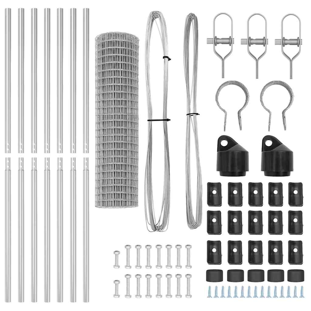 vidaXL Euro Fence με 7 στήλες 1.4x10 μ Γαλβανισμένος Χάλυβας