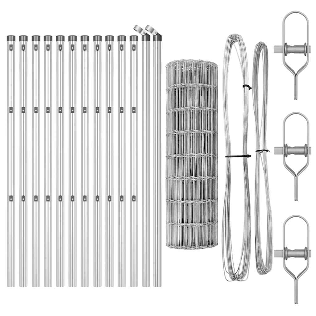 vidaXL Euro Fence με 13 Πόλους 0.6x25 μ Γαλβανισμένος Χάλυβας
