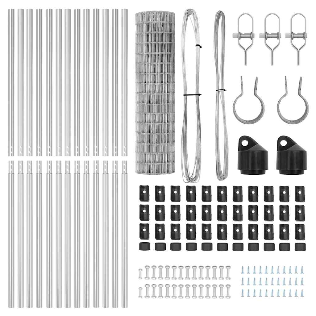 vidaXL Ευρωπαϊκή περίφραξη με 13 πόλους 1.2x25 μ Γαλβανισμένο Ατσάλι