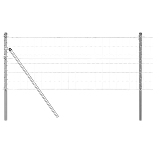 vidaXL Εξωτερικό Ευρωπαϊκό Φράχτη Στήριξης 50 x 0,4 μ Ασημί Δίχτυ