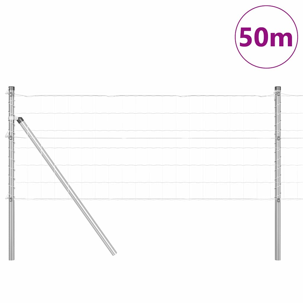 vidaXL Εξωτερικό Ευρωπαϊκό Φράχτη Στήριξης 50 x 0,4 μ Ασημί Δίχτυ