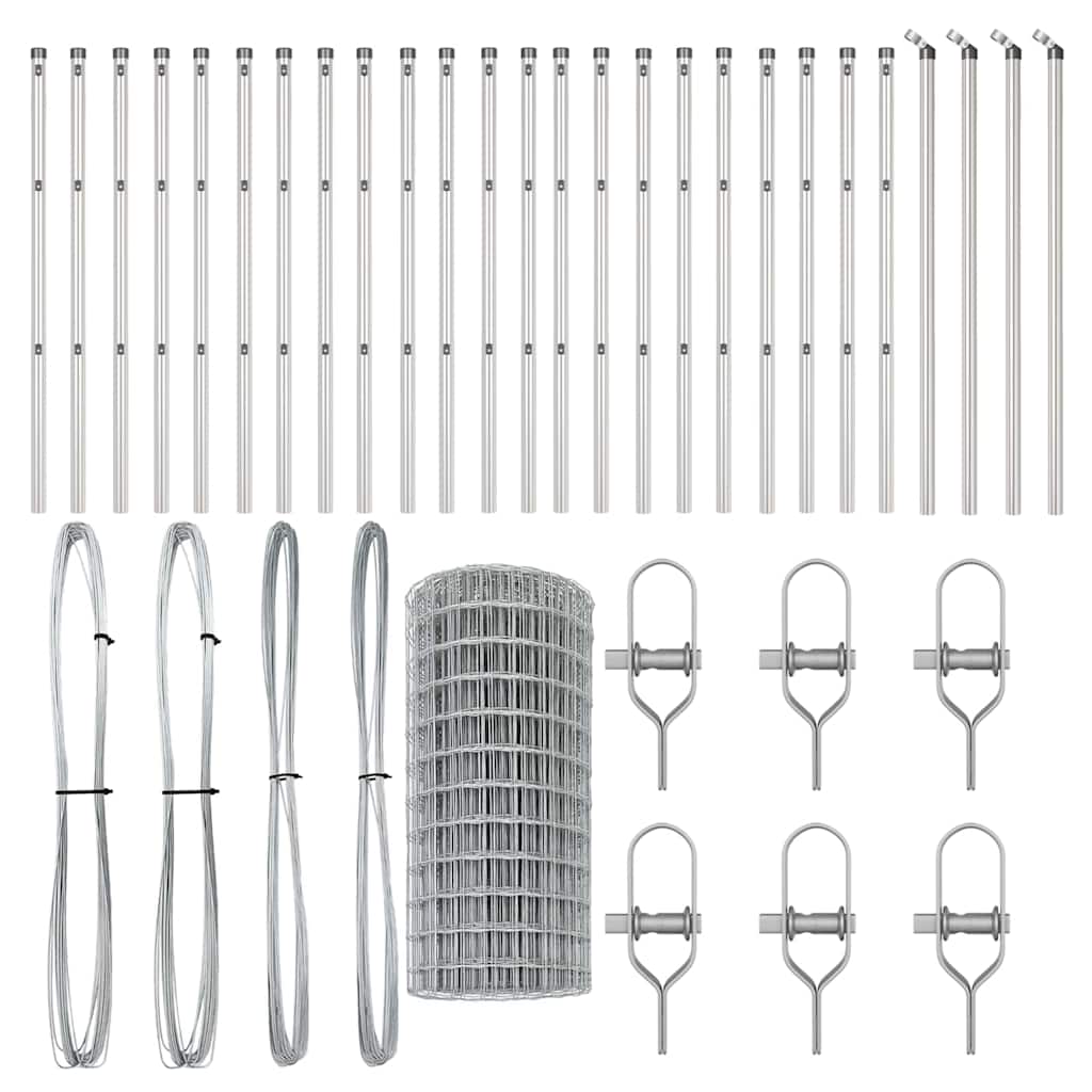 vidaXL Ευρωπαϊκός Φράκτης με 13 Πόλους 0.6x50 μ Γαλβανισμένο Ατσάλι