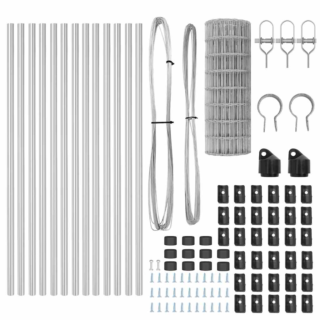 vidaXL Ευρωπαϊκός Φράχτης με 13 Στήλες 0.6x25 μ Γαλβανισμένο Ατσάλι