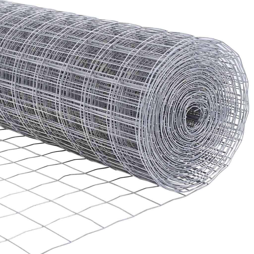vidaXL Εξωτερικό Ευρωπαϊκό Φράχτη Στήριξης 50 x 0,4 μ Ασημί Δίχτυ