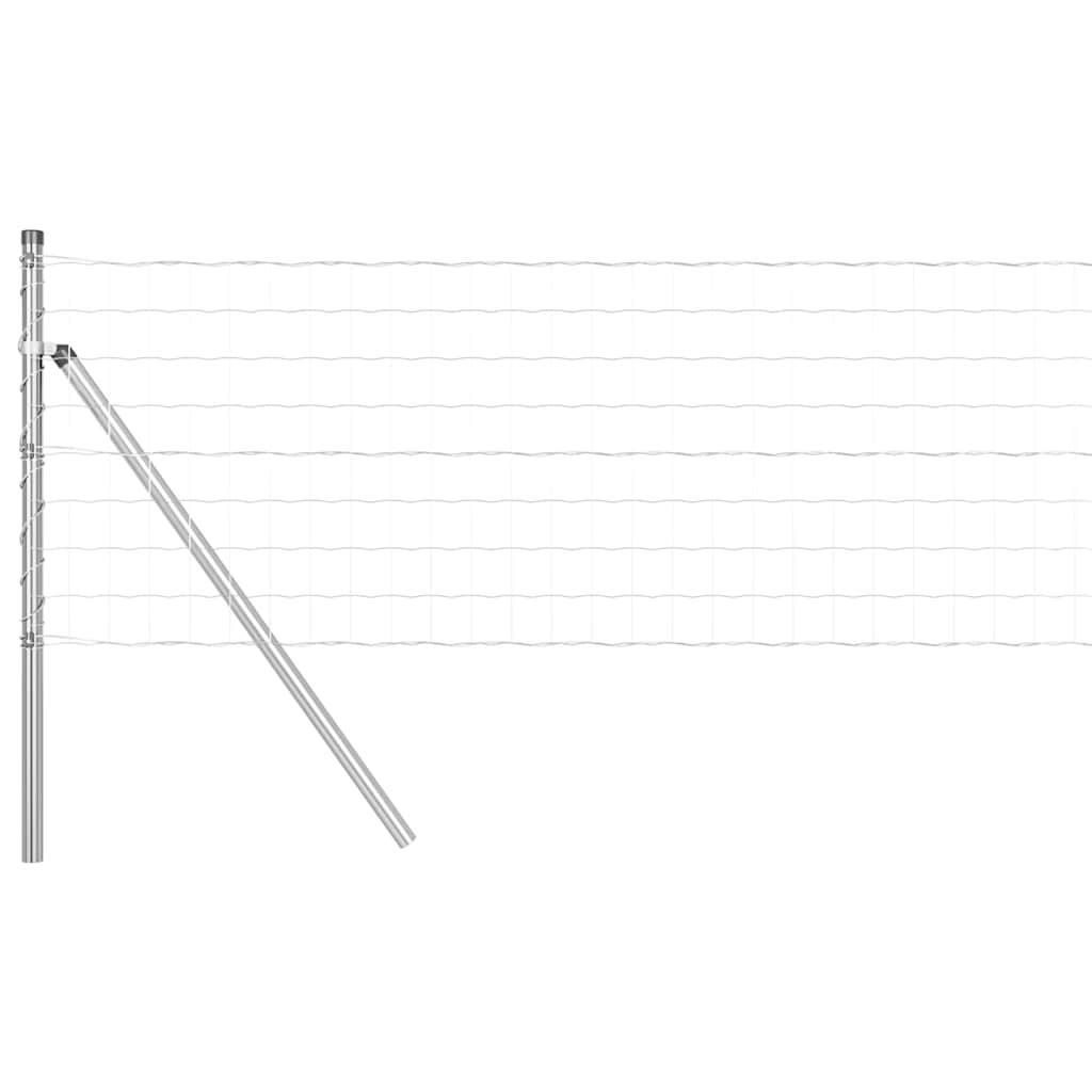 vidaXL Εξωτερικό Ευρωπαϊκό Φράχτη Στήριξης 50 x 0,4 μ Ασημί Δίχτυ