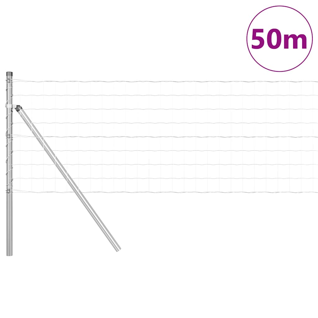 vidaXL Εξωτερικό Ευρωπαϊκό Φράχτη Στήριξης 50 x 0,4 μ Ασημί Δίχτυ