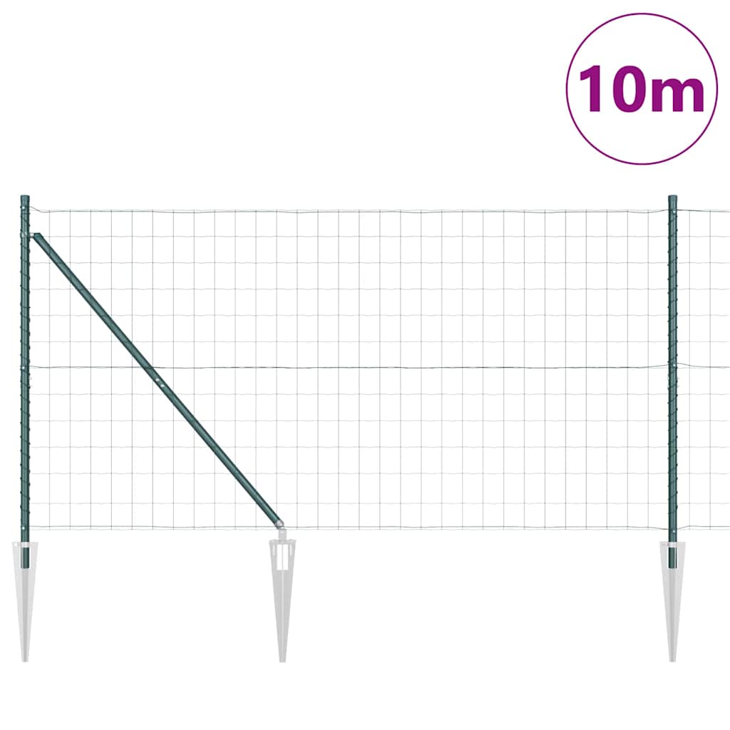 vidaXL Euro Fence με 7 σπikes 1.2x10 μ Γαλβανισμένος Χάλυβας Πράσινος