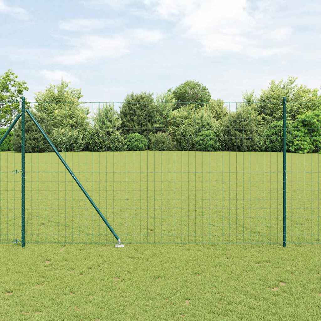 vidaXL Euro Fence με 7 Άγκιστρα Στερέωσης 1.6x10 μ Γαλβανισμένος Χάλυβας Πράσινος