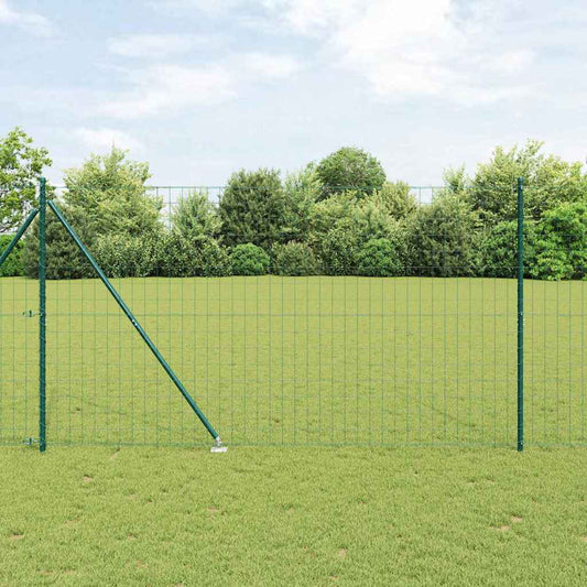 vidaXL Euro Fence με 7 Άγκιστρα Στερέωσης 1.6x10 μ Γαλβανισμένος Χάλυβας Πράσινος