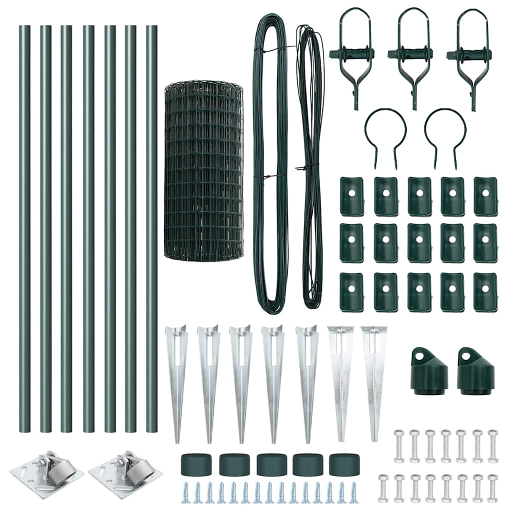 vidaXL Euro Fence με 7 Ακίδες 0.4x10 μ. Γαλβανισμένο ατσάλι Πράσινο