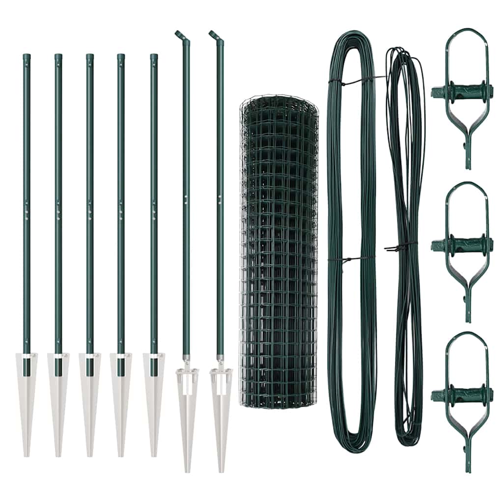 vidaXL Euro Fence με 7 Στηρίγματα 1.2x10 μ Γαλβανισμένο Χάλυβα Πράσινο