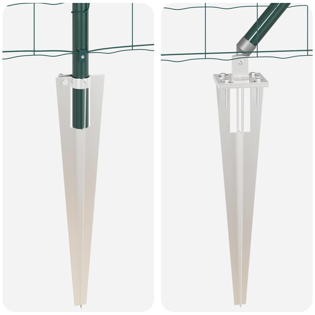 vidaXL Euro Fence με 7 Σπηλιές 1.4x10 μ Γαλβανισμένος Ατσάλινος Πράσινος