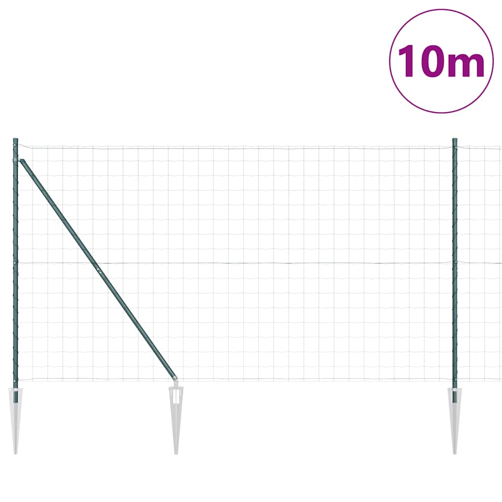vidaXL Euro Fence με 7 Στηρίγματα 1.5x10 μ Γαλβανισμένο Ατσάλι Πράσινο