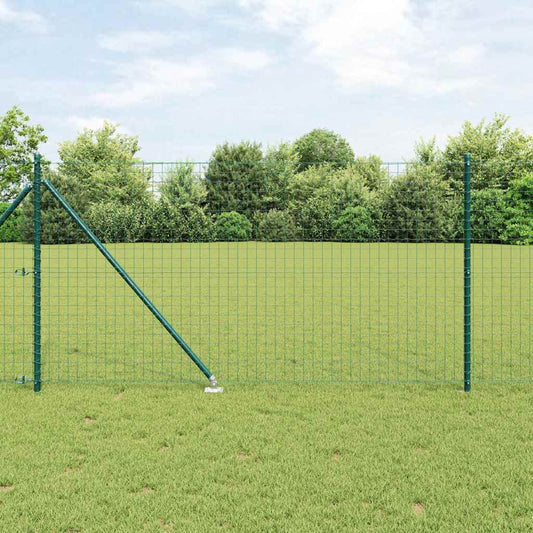 vidaXL Euro Fence με 13 Σπονδυλωτούς Πόλους 1x25 μ Γαλβανισμένο Χάλυβα Πράσινο