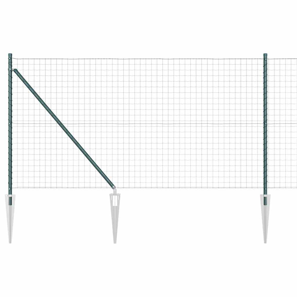 vidaXL Euro Fence με 13 Σπονδυλωτούς Πόλους 1x25 μ Γαλβανισμένο Χάλυβα Πράσινο
