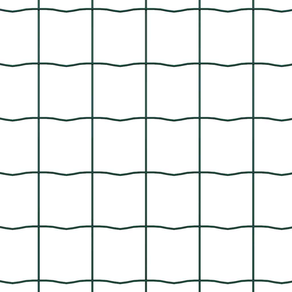 vidaXL Euro Fence με 13 σιδερένιους πασσάλους 1,2x25 μ Γαλβανισμένος Χάλυβας Πράσινος