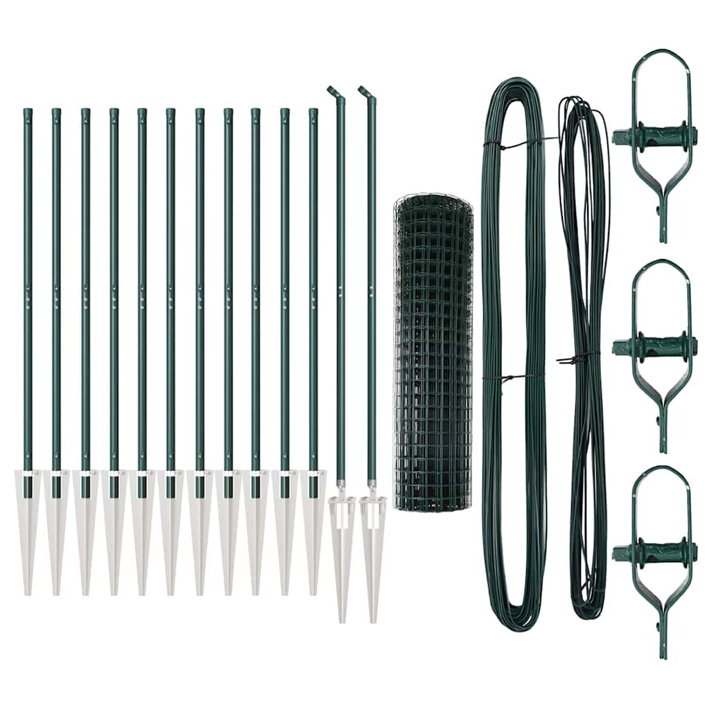 vidaXL Euro Fence με 13 σπικ ποστάκια 1x25 μ Γαλβανισμένο Ατσάλι Πράσινο