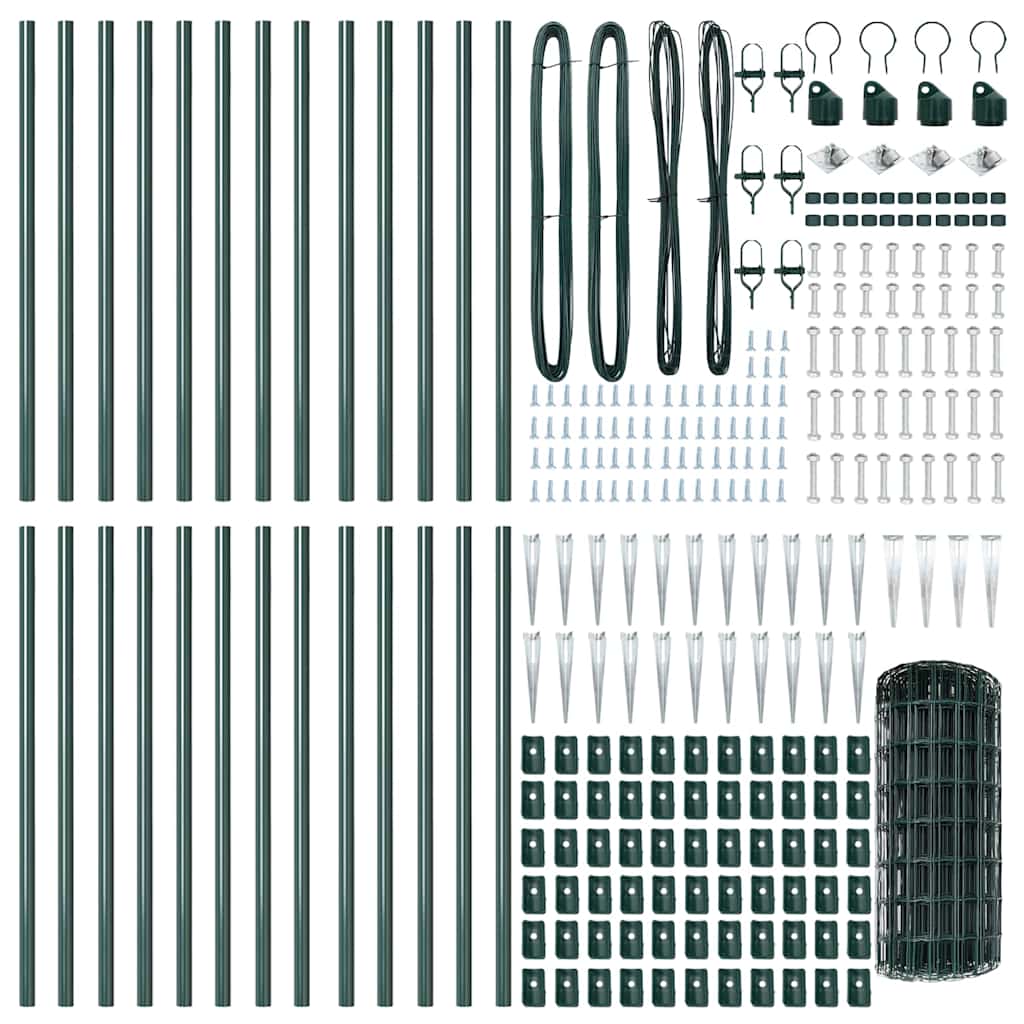 vidaXL Euro Fence με 13 Άγκιστρα 0.4x50 μ Γαλβανισμένο Ατσάλι Πράσινο