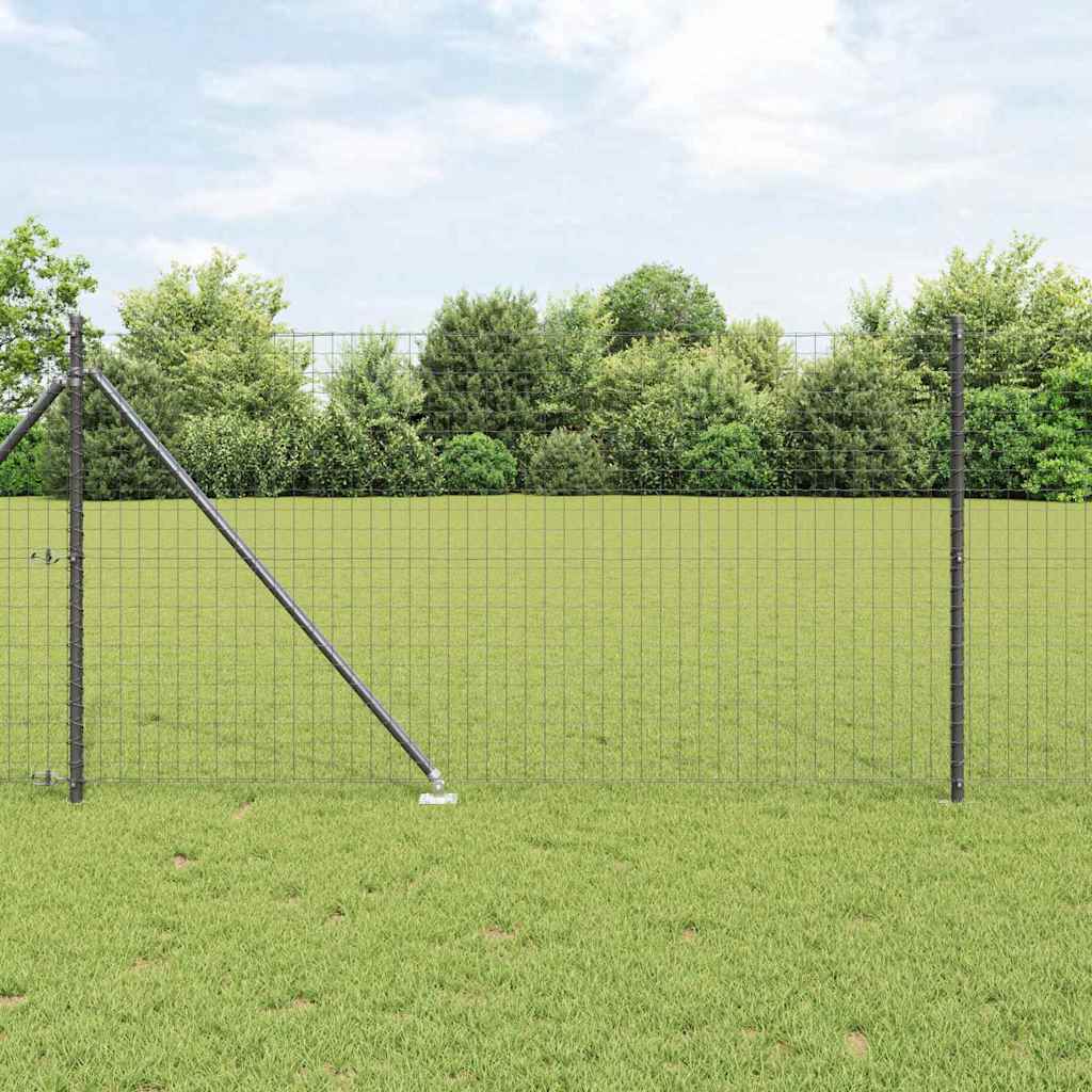 vidaXL Euro Fence με 7 Άγκυρες 1x10 μ Γαλβανισμένος Χάλυβας Γκρι
