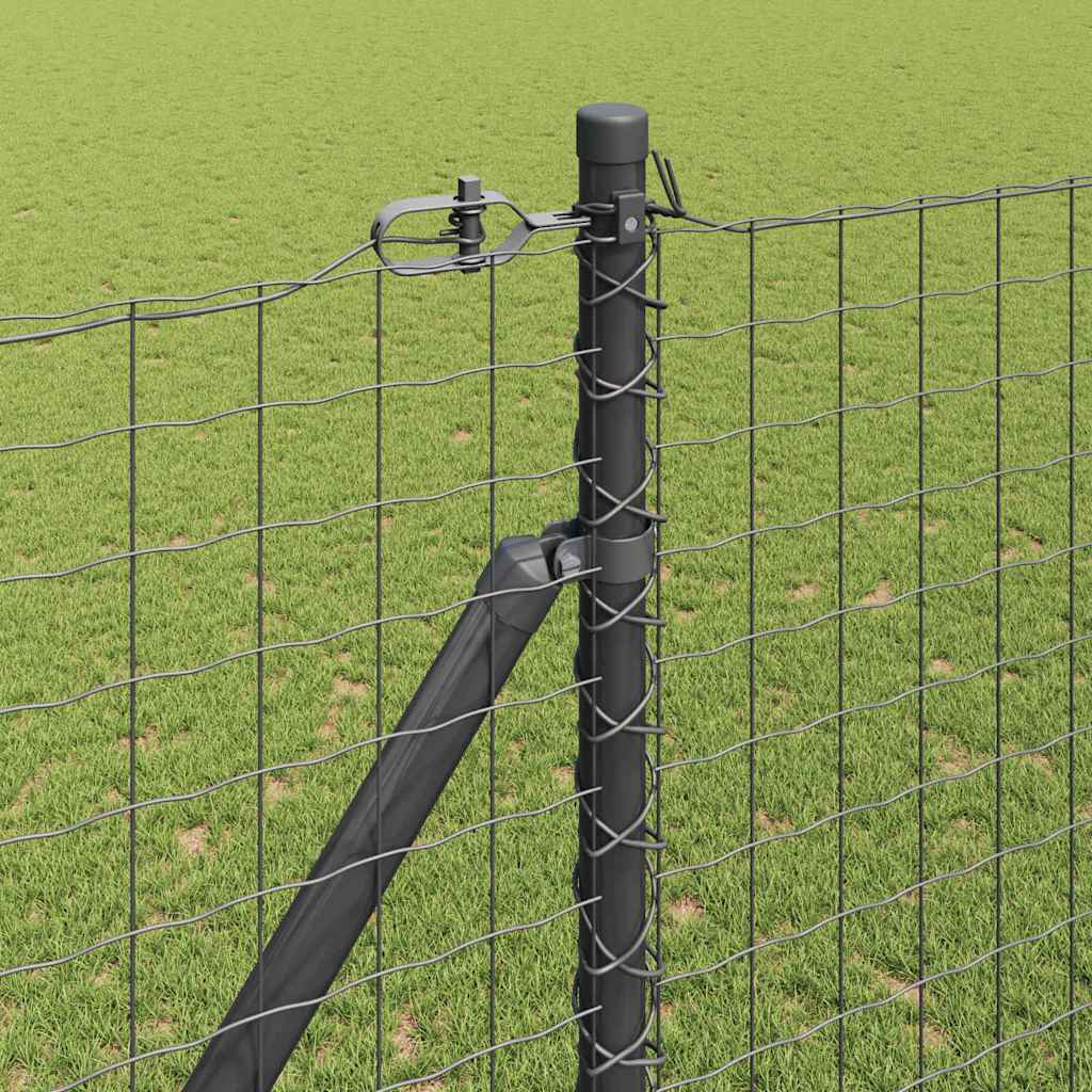 vidaXL Euro Fence με 7 Στελέχη 1.6x10 μ Γαλβανισμένος Χάλυβας Γκρι