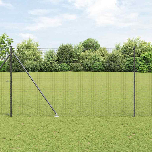 vidaXL Euro Fence με 7 Στελέχη 1.6x10 μ Γαλβανισμένος Χάλυβας Γκρι