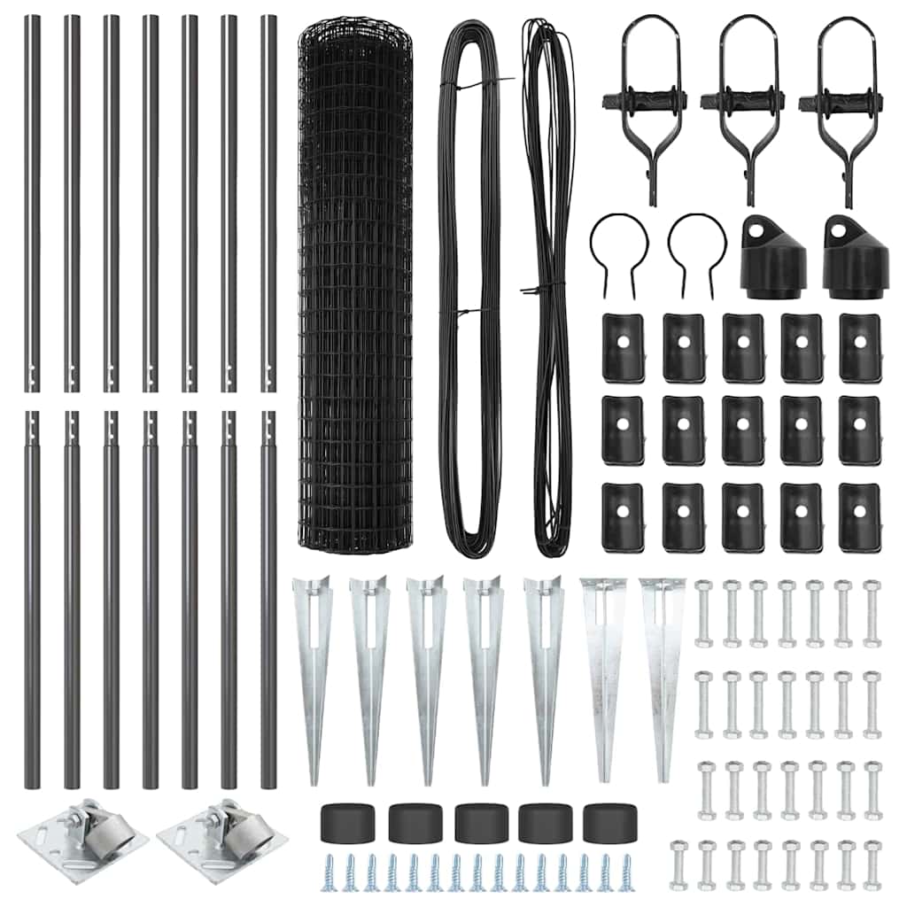 vidaXL Ευρωπαϊκός Φράχτης με 7 Σπικάκια 1.4x10 μ Γαλβανισμένο Ατσάλι Γκρι