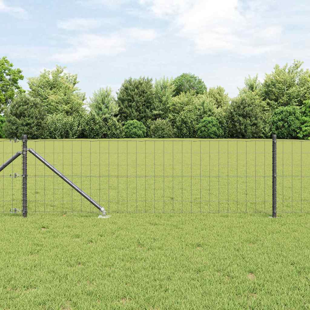 vidaXL Euro Fence με 7 αγκυρωμένες βίδες 0.4x10 μ Γαλβανισμένο Ατσάλι Γκρι