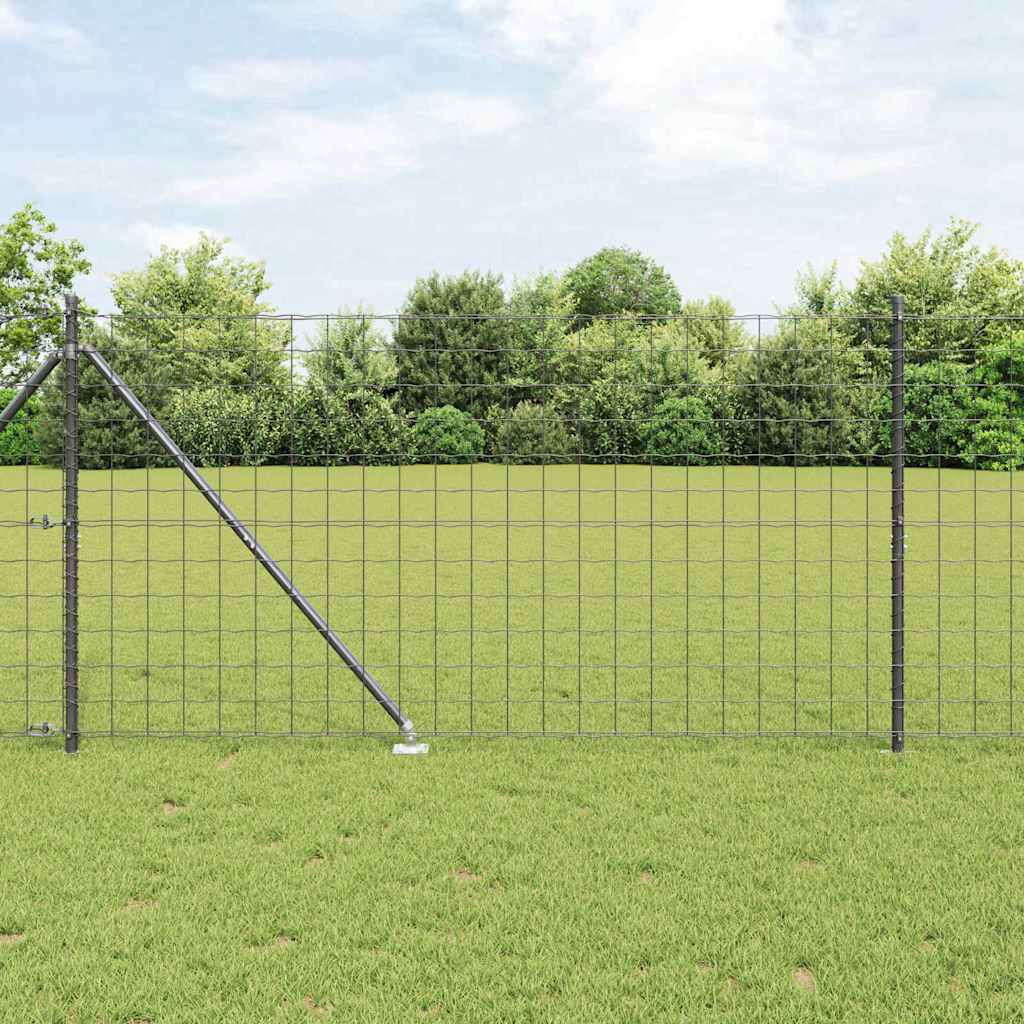 vidaXL Euro Fence με 7 Στερέωση Στερεά 1.2x10 μ Γαλβανισμένο Ατσάλι Γκρι