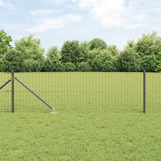 vidaXL Euro Fence με 13 Στερεώσεις 0.6x25 m Γαλβανισμένος Χάλυβας Γκρι