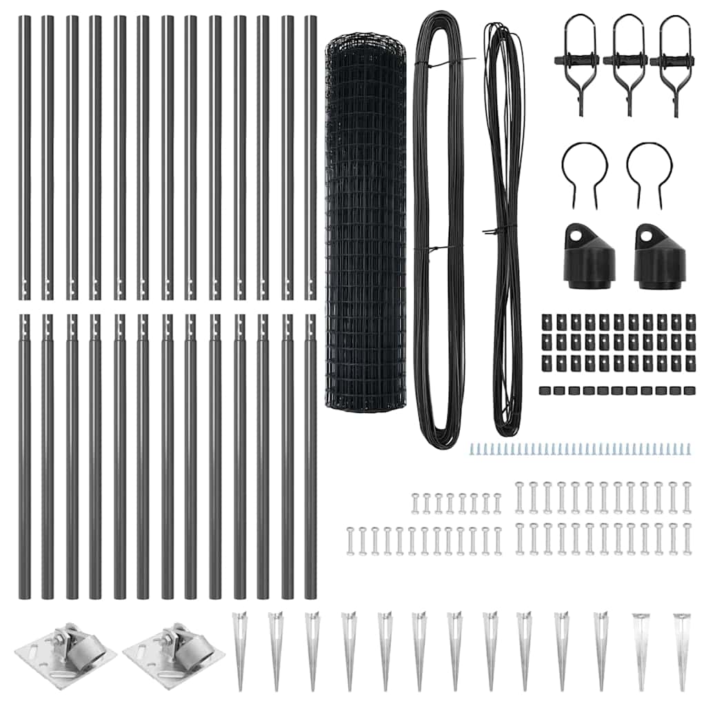 vidaXL Euro Fence με 13 Στεφάνια 1.2x25 μ Γαλβανισμένος Χάλυβας Γκρι