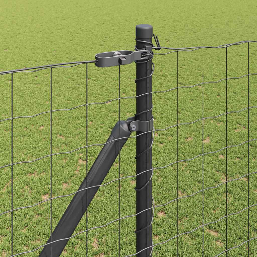 vidaXL Euro Fence με 7 Στελέχη 1.5x10 μ Γαλβανισμένος Χάλυβας Γκρι