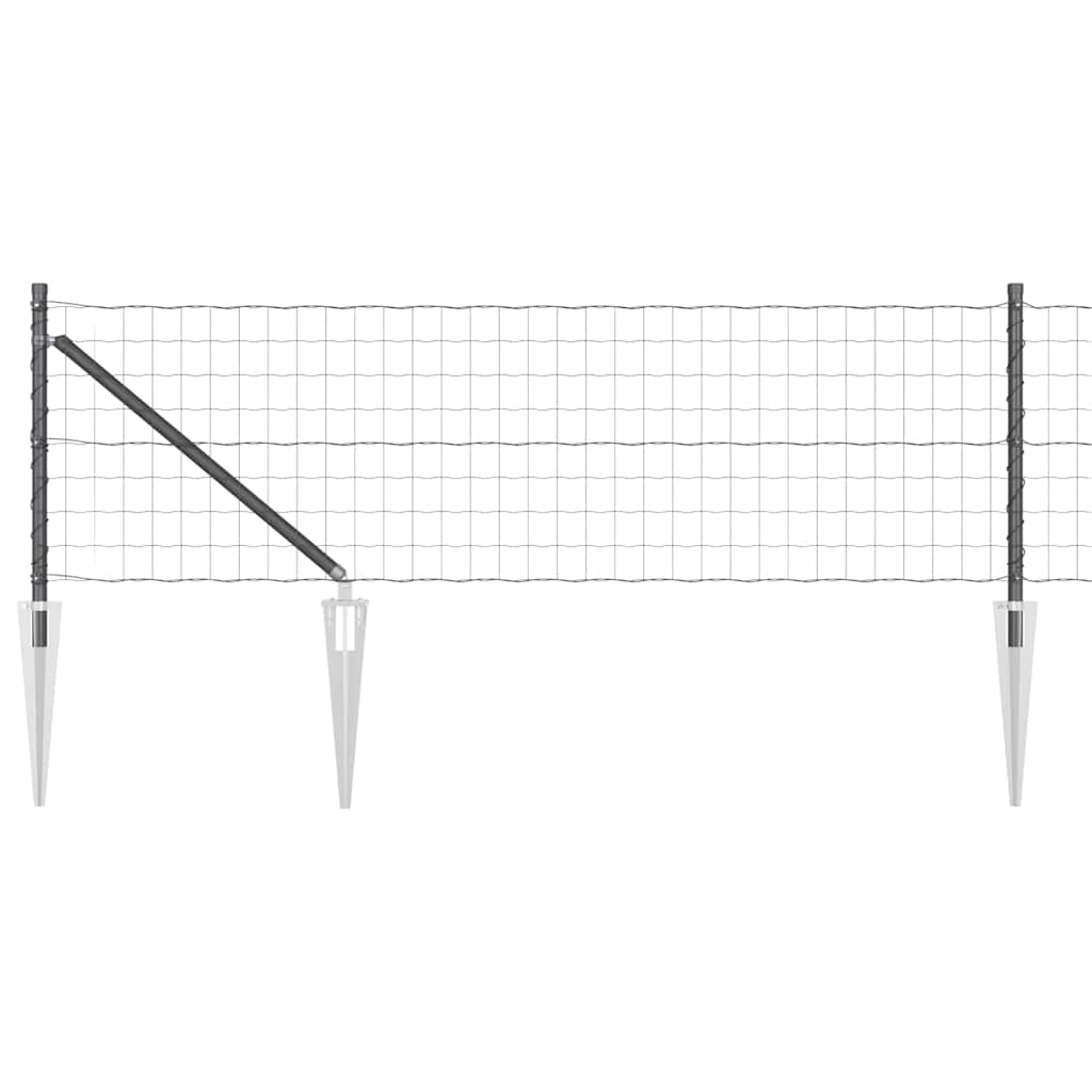 vidaXL Euro Fence με 13 Γάντζους 0.6x25 μ Γαλβανισμένο Χάλυβα Γκρι