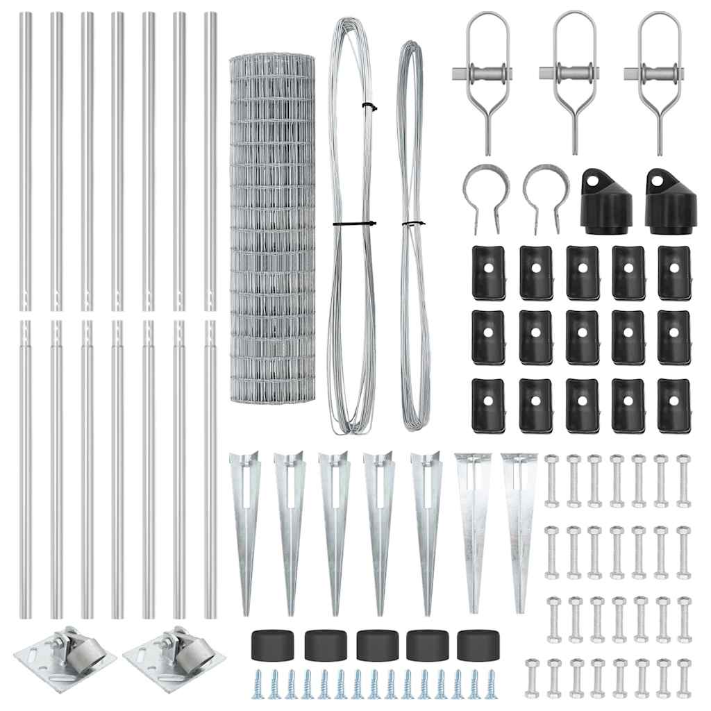 vidaXL Φράκτης Euro με 7 Στεφάνωση 1.4x10 μ Γαλβανισμένος Χάλυβας