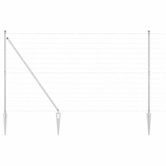 vidaXL Ευρωπαϊκός Φράχτης με 7 Σφηνοειδείς Πόλους 1.6x10 μ Γαλβανισμένος Ατσάλι