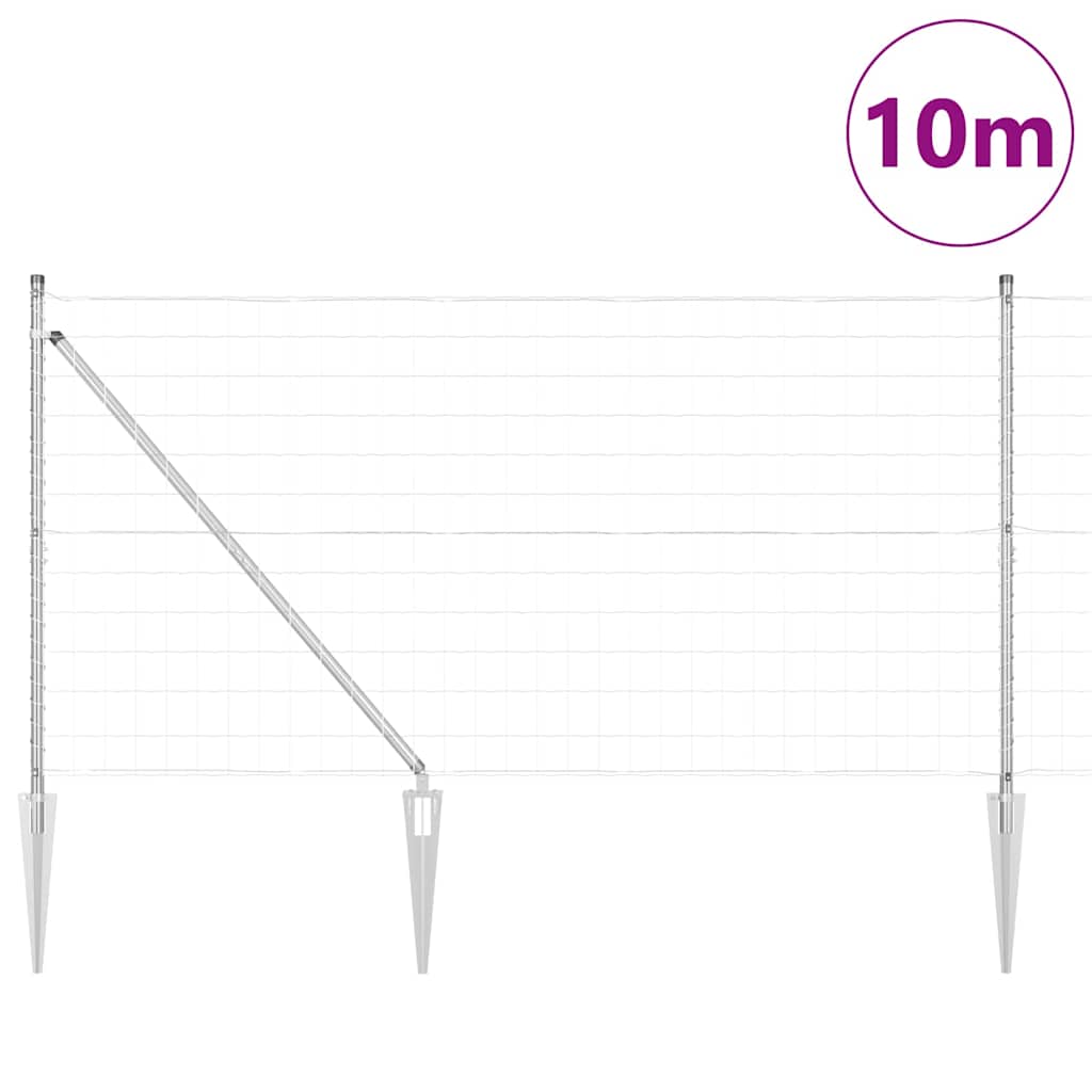 vidaXL Περίφραξη Euro της με 7 Σπίκες 1,2x10 μ Γαλβανισμένος Χάλυβας