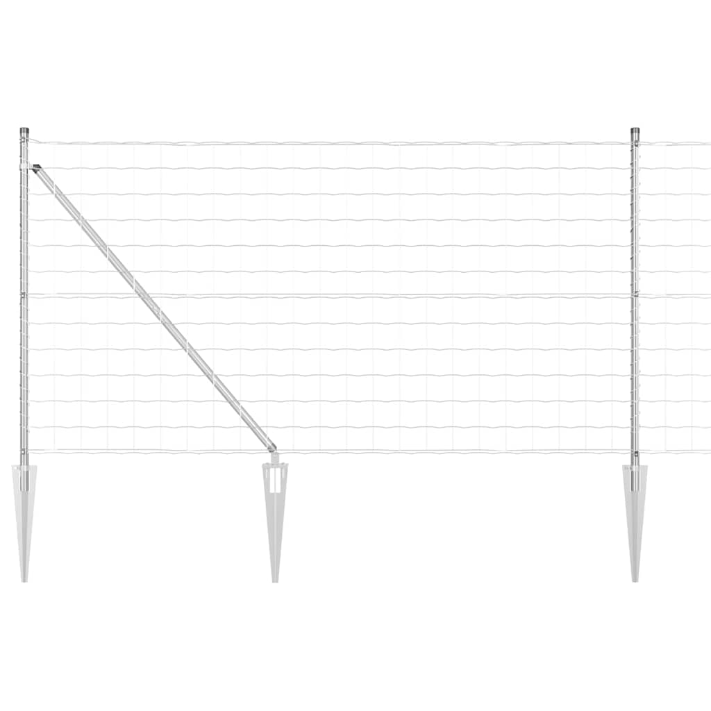 vidaXL Euro Fence με 7 αγκύλες 1x10 μ Γαλβανισμένο Ατσάλι