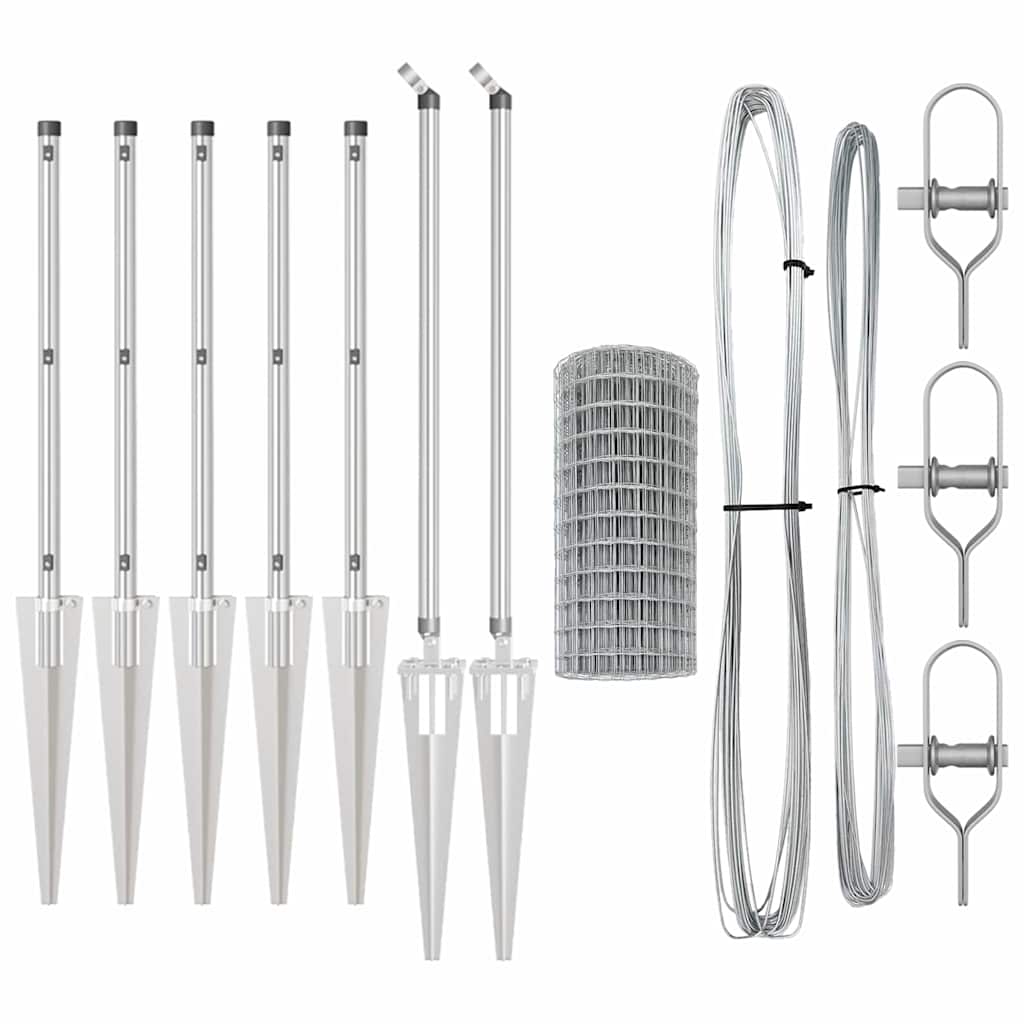 vidaXL Euro Fence με 7 αγκύλες 1x10 μ Γαλβανισμένο Ατσάλι
