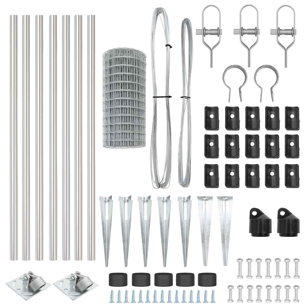 vidaXL Euro Fence με 7 αγκύλες 1x10 μ Γαλβανισμένο Ατσάλι
